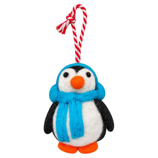 Pinguin mit blauem Schal