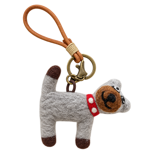 Archie the Pup – Ciondolo da borsa cane in feltro