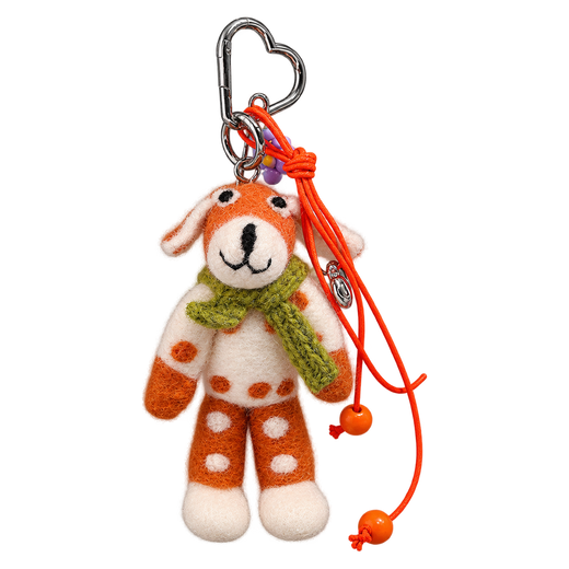 Freckles the Pup – Ciondolo cane in feltro per borsa