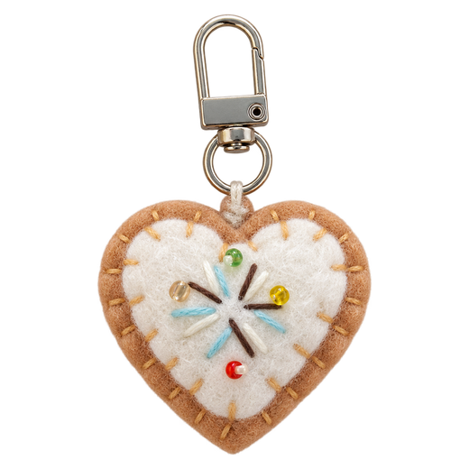 Iced Heart Biscuit – Porte-clés en feutrine