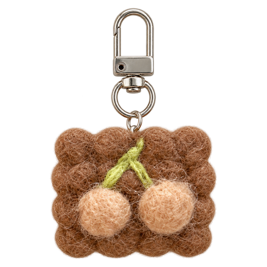 Cherry Biscuit – Porte-clés biscuit en feutre