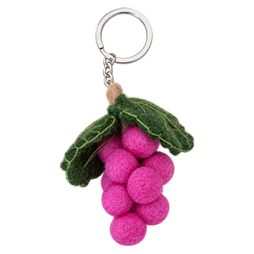 Bubblegum Grapes – Llavero de uvas de fieltro