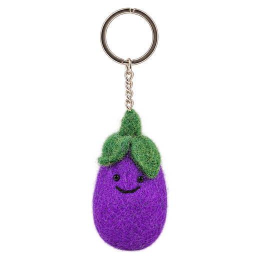 Aubrey Aubergine – Portachiavi melanzana in feltro