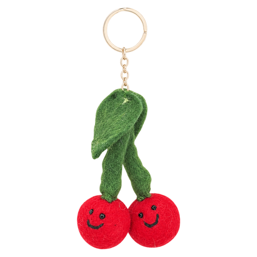 Cherry Twins – Vilten kersen-sleutelhanger