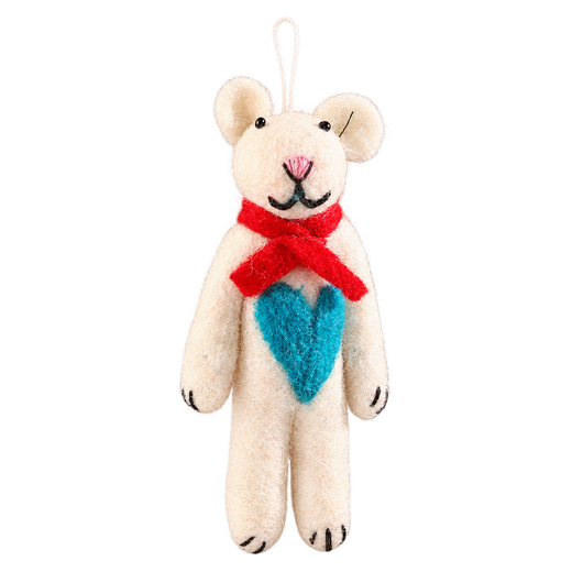 Turquoise Heart Mouse