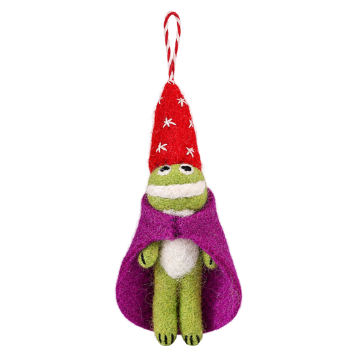 Ribbit the Wizard – Adorno de rana de fieltro