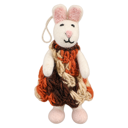 Autumn Knit Mouse – Ratoncita de fieltro para colgar