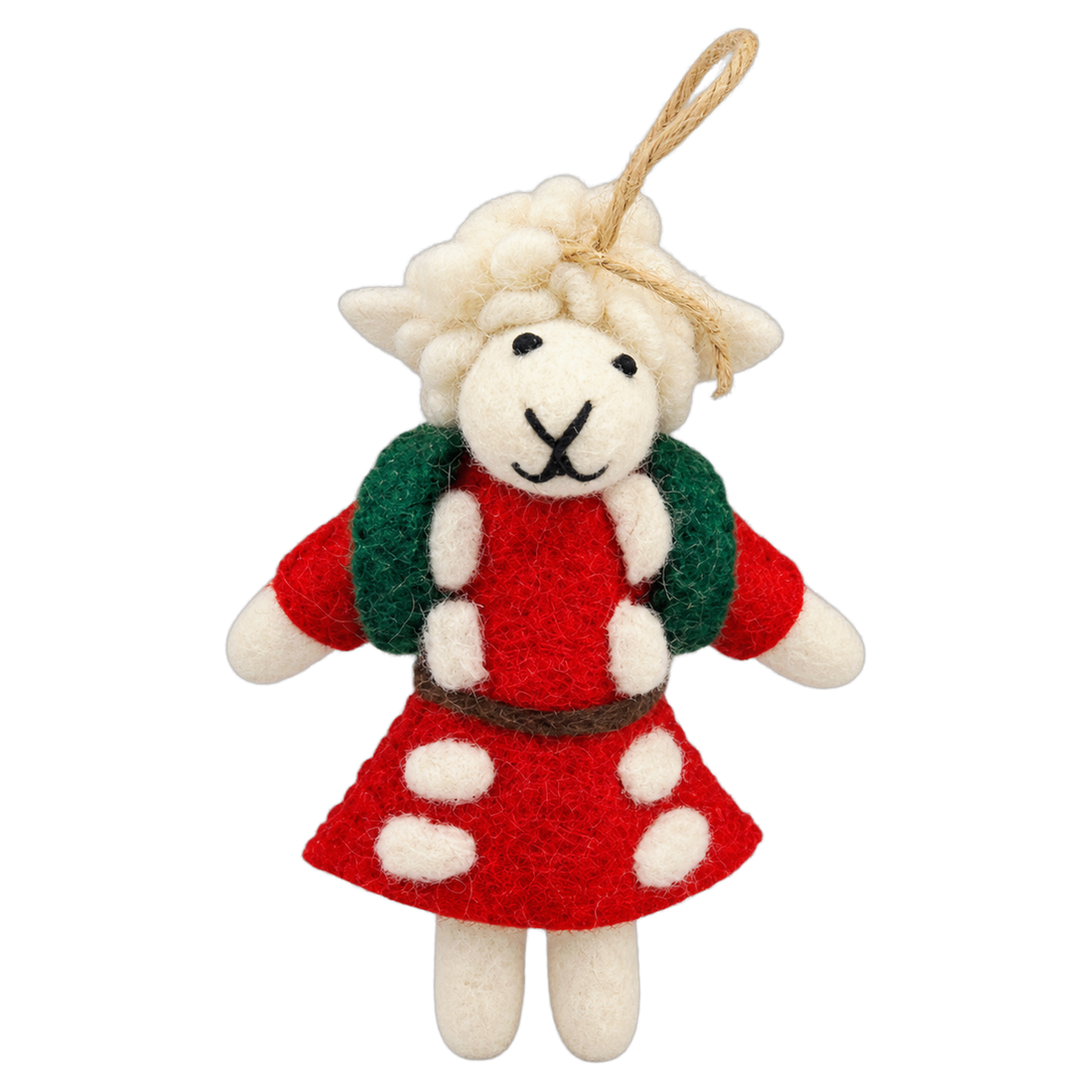 Backpack Lamb, felt bag charm with a hanging loop