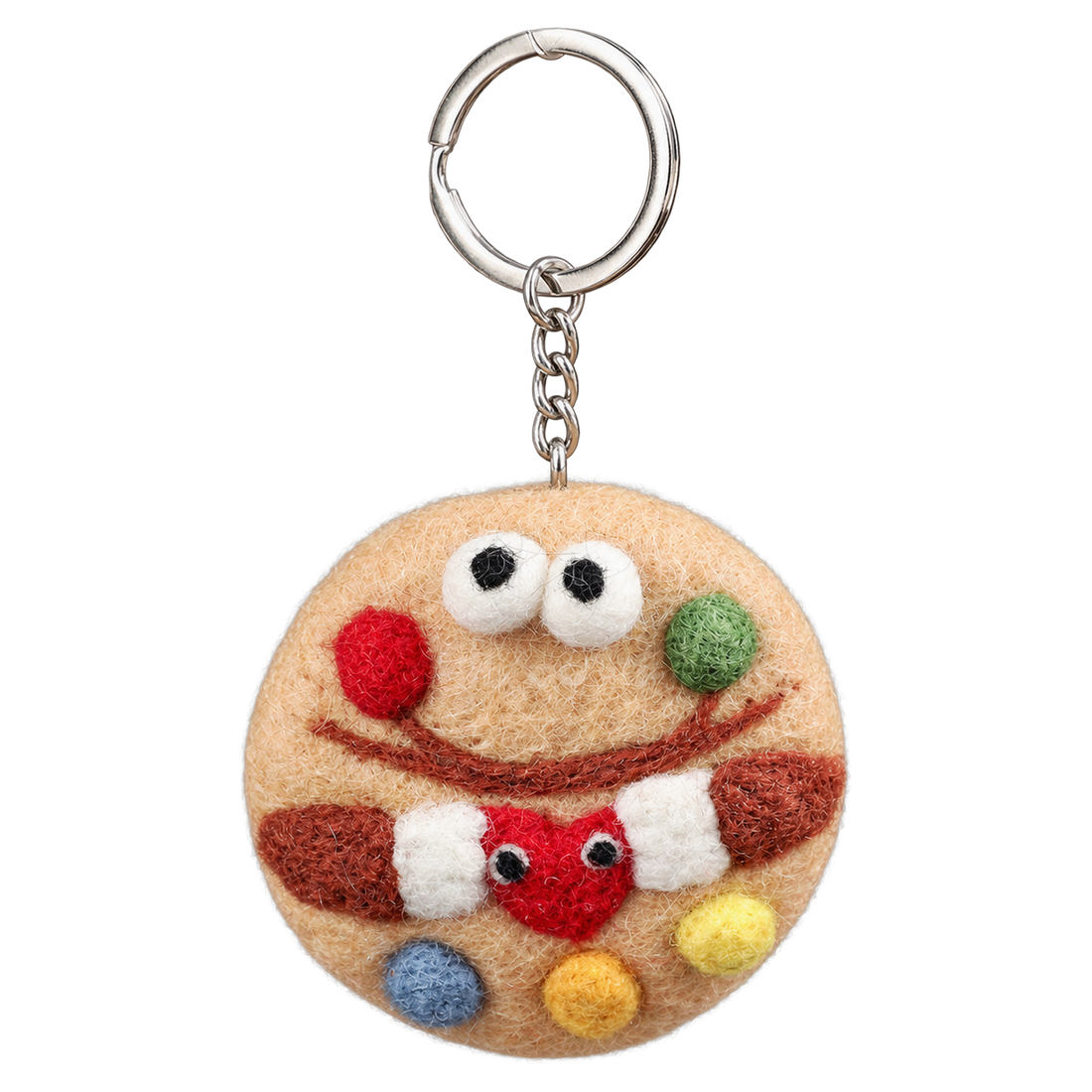 Candy Cookie, felt keychain on a key ring