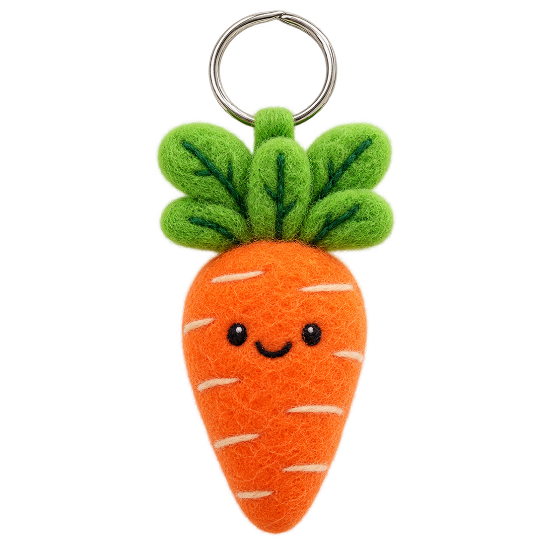 Carrot Top, needle-felted wool charm