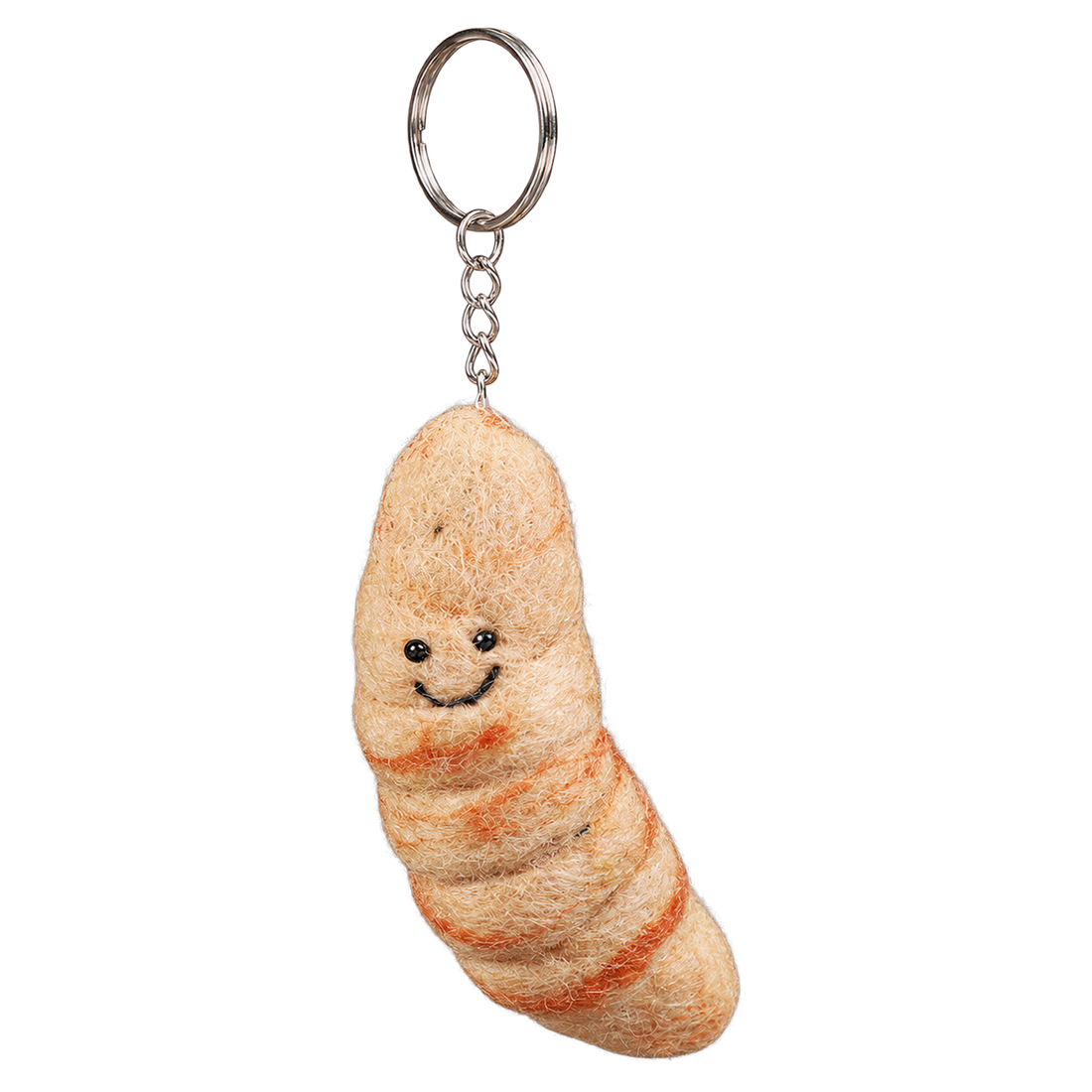 Flaky Croissant, needle-felted wool charm