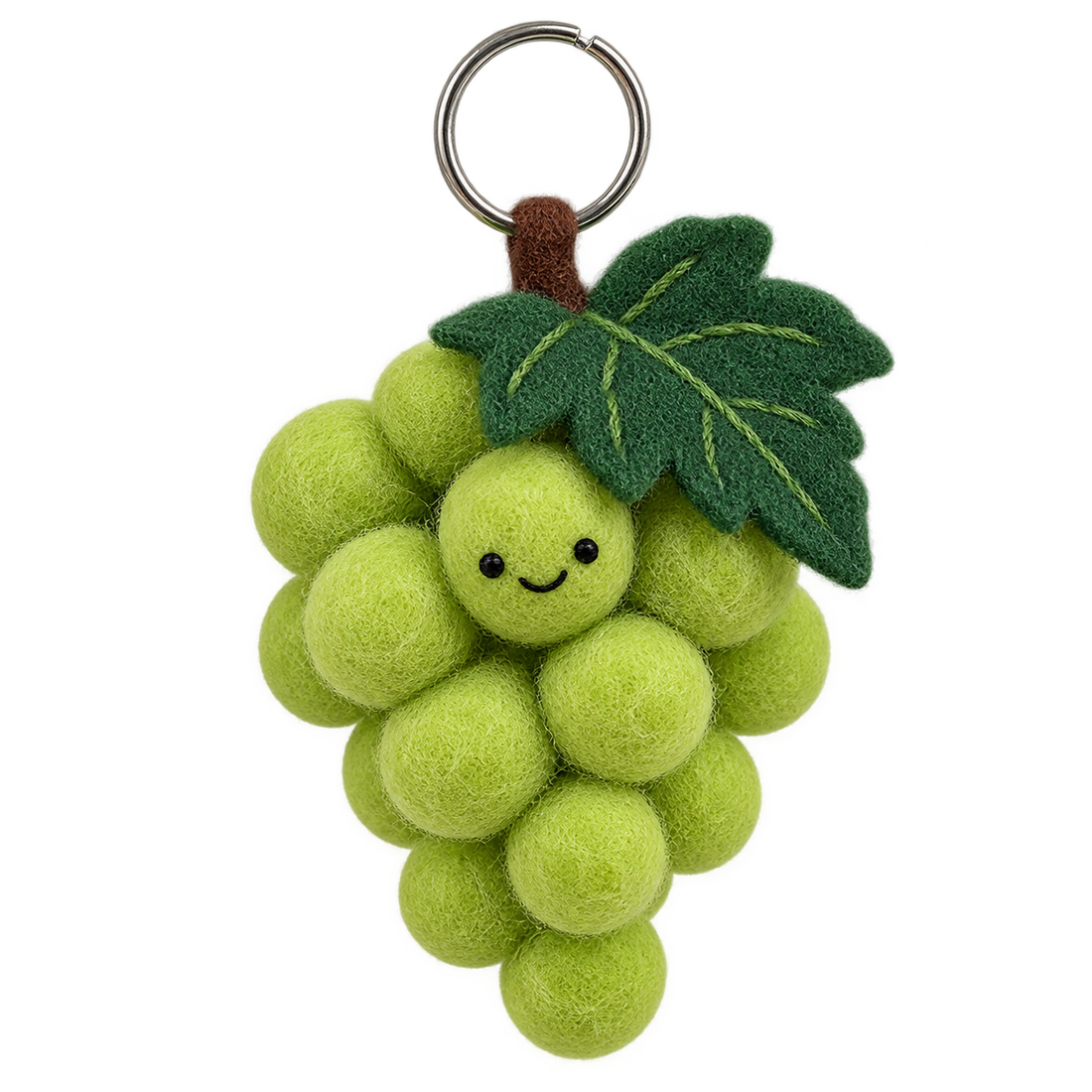 Green Grape Gang, needle-felted wool charm