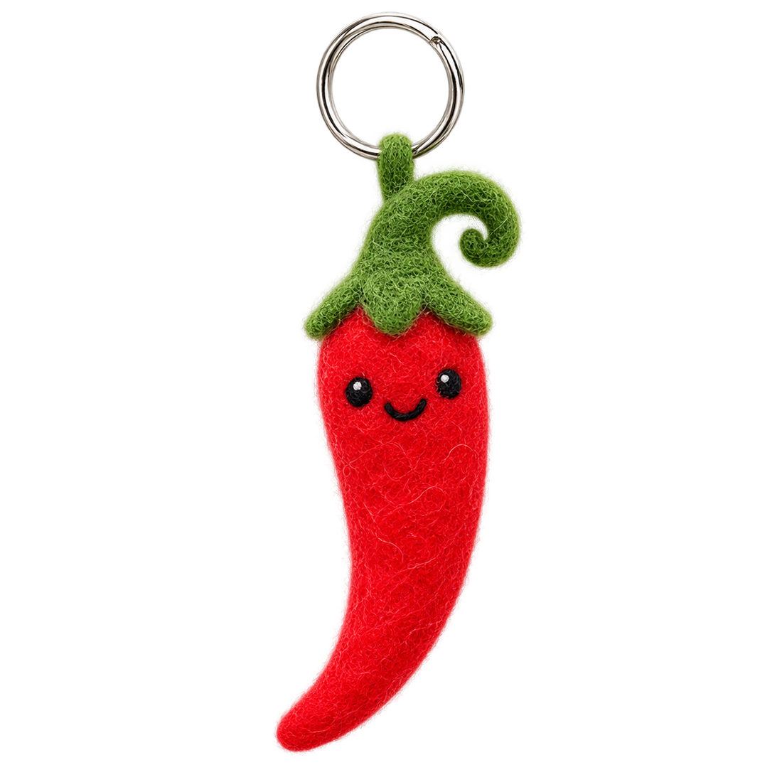 Hot Chili, needle-felted wool charm