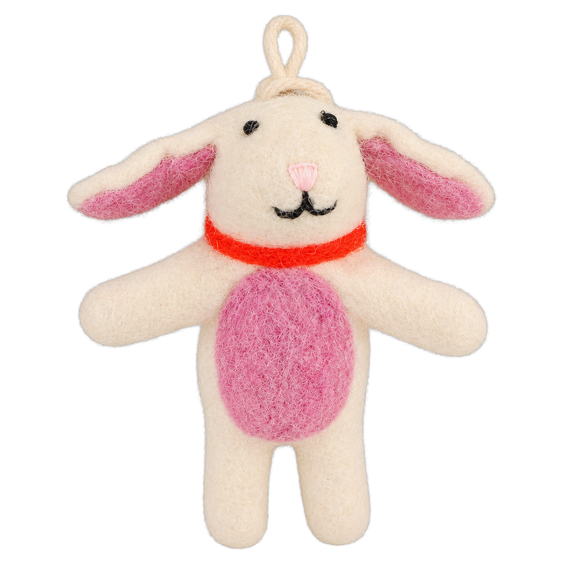 Lop Bunny, felt hanging ornament with a hanging loop