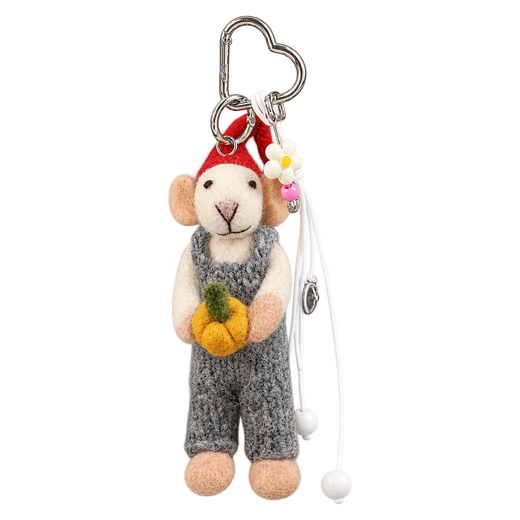 Pumpkin Patch Mouse – Bijou de sac souris en feutre