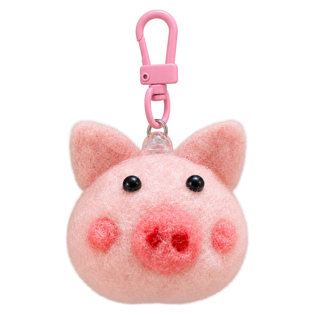 Petunia the Piglet, felt keychain on a swivel clasp