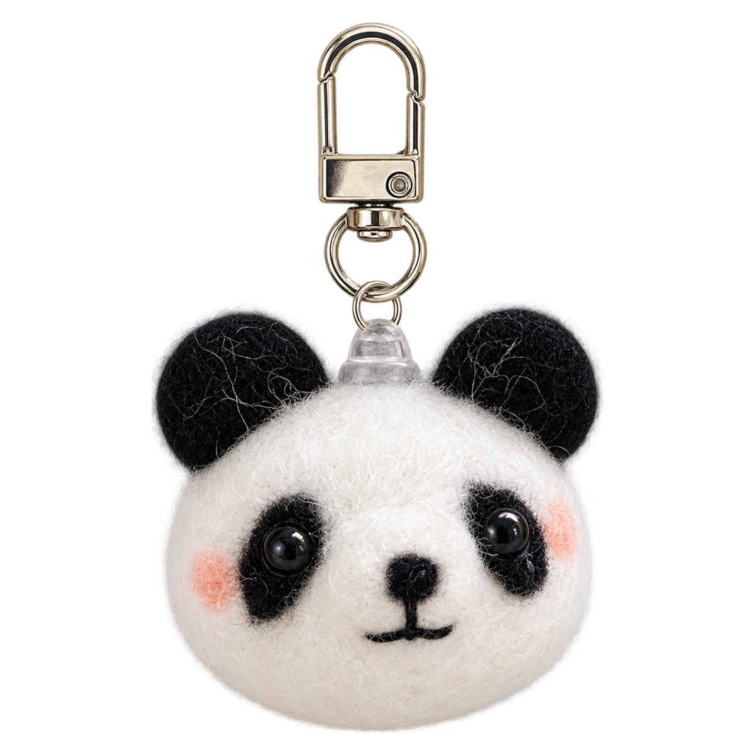 Mochi Panda, felt keychain on a swivel clasp