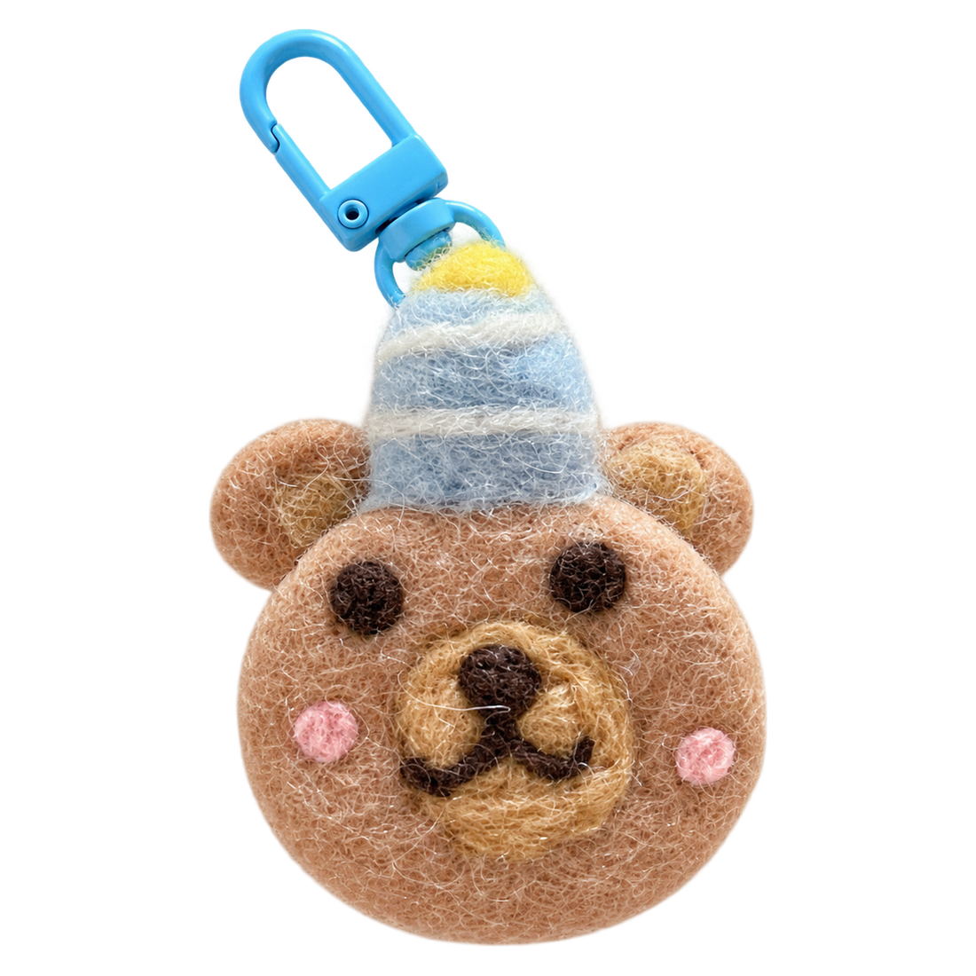 Beanie Bear, felt keychain on a swivel clasp
