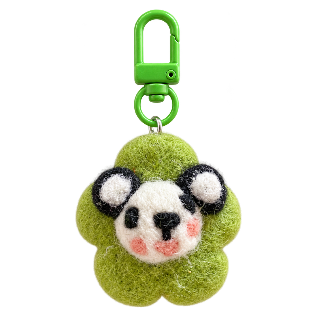 Peekaboo Panda, felt keychain on a swivel clasp