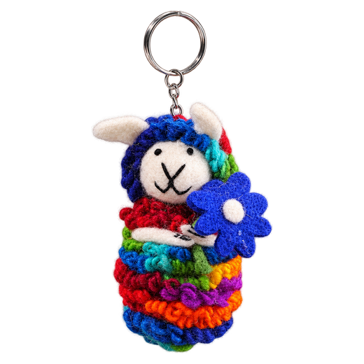 Cornflower Sheep – Portachiavi pecorella in feltro