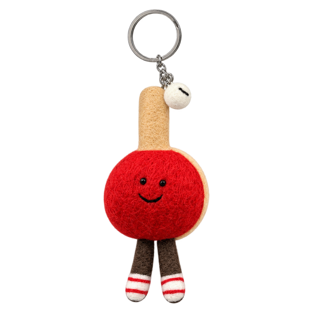 Ping Pong Penny, felt bag charm on a key ring