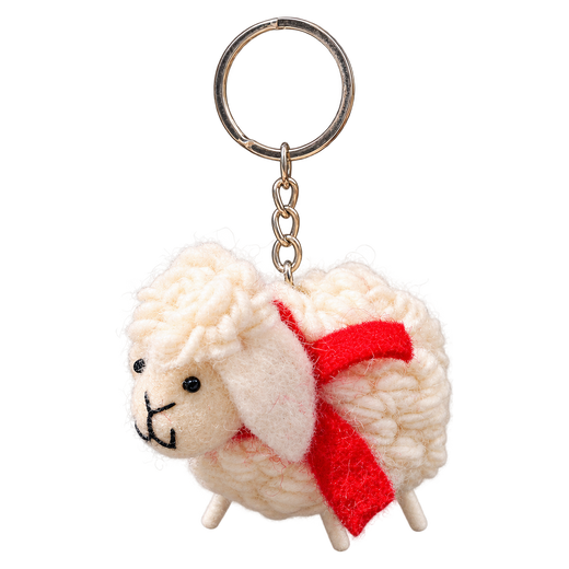 Snowy Scarf Sheep – Mouton en feutre, bijou de sac