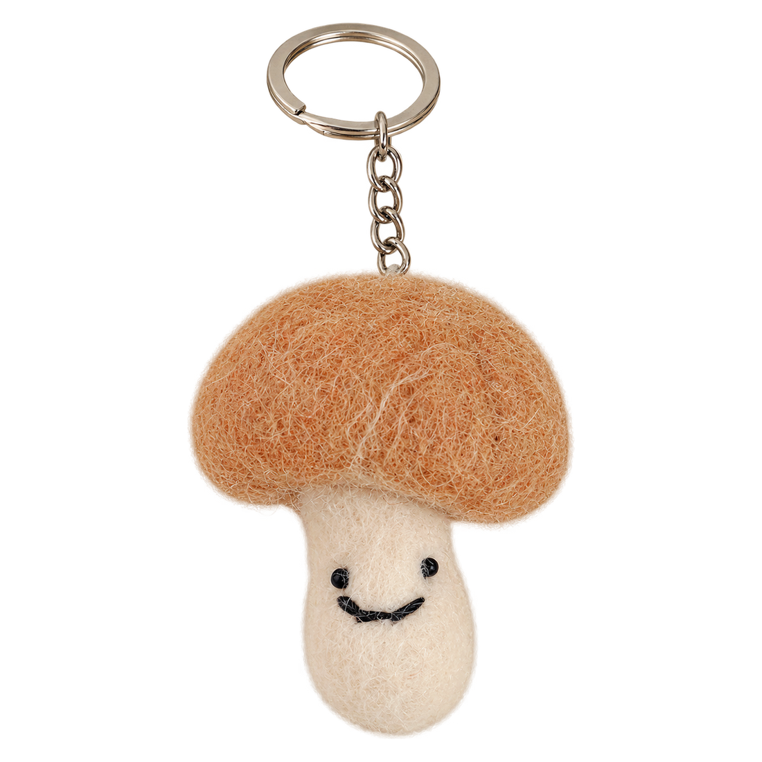 Toffee Cap, felt keychain on a key ring