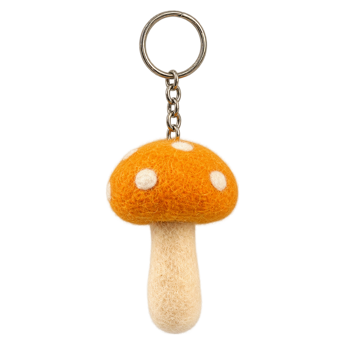 Marmalade Toadstool, felt bag charm on a key ring