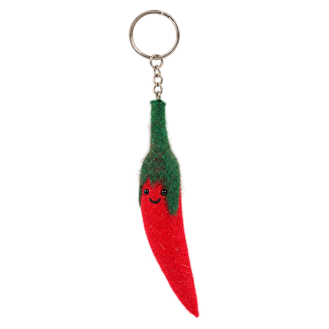 Chilli Charlie, felt keychain on a key ring
