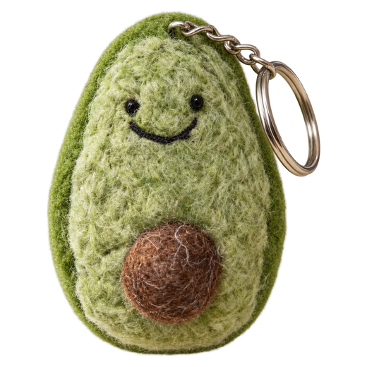Avery Avocado – Vilten avocado-sleutelhanger