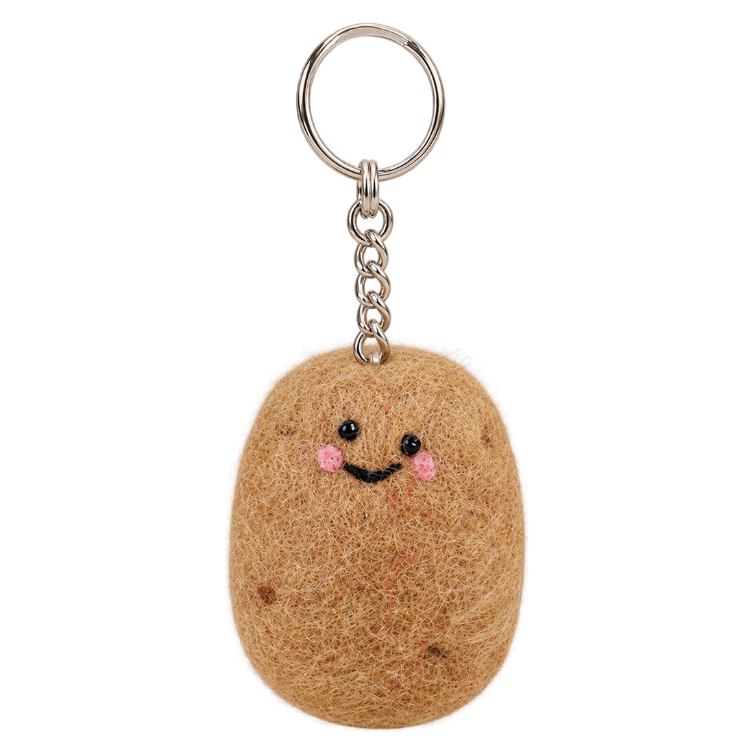 Kip the Kiwi, felt keychain on a key ring