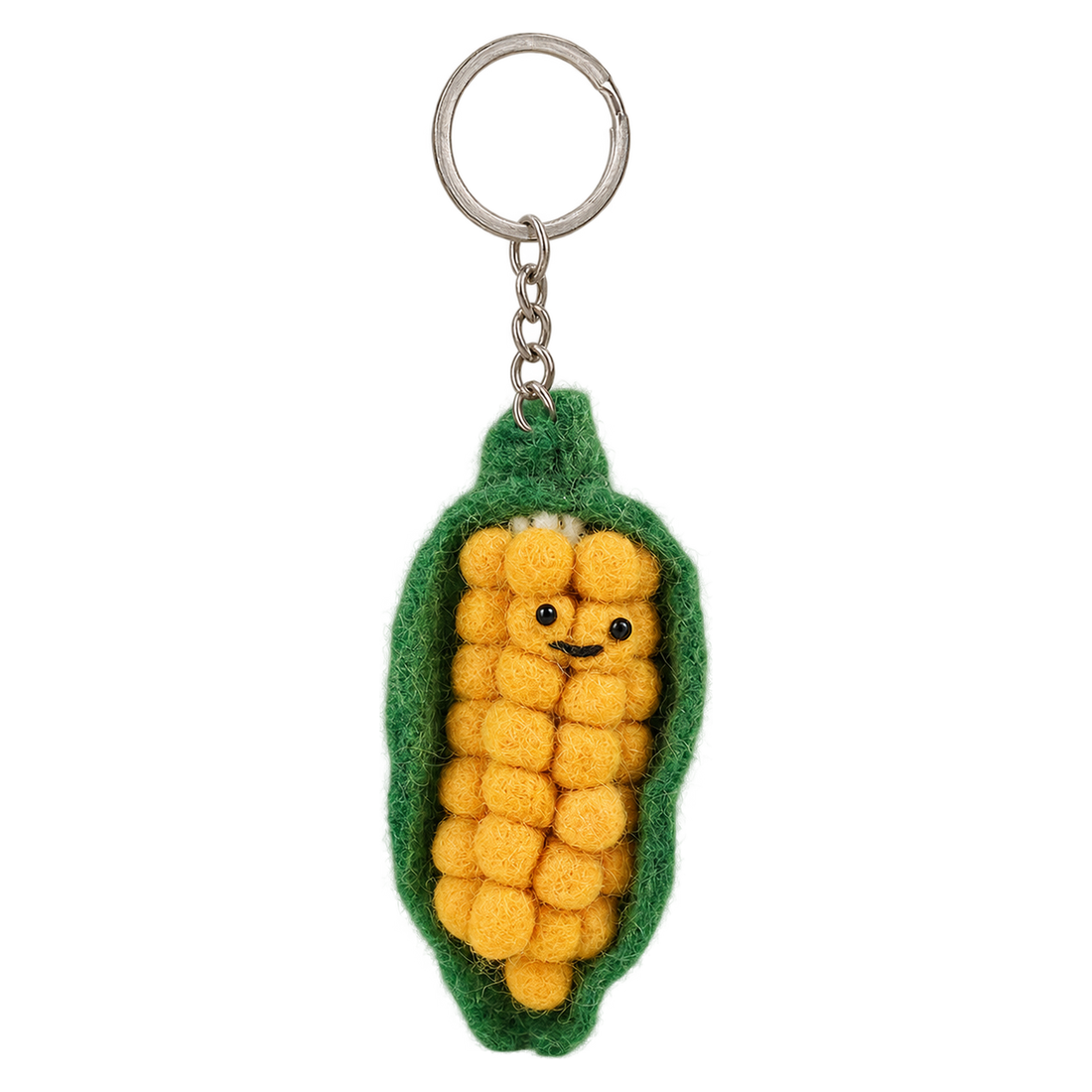 Cornelius Cob, felt keychain on a key ring