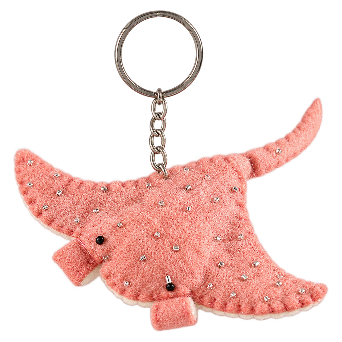 Rosie the Ray, felt keychain on a key ring