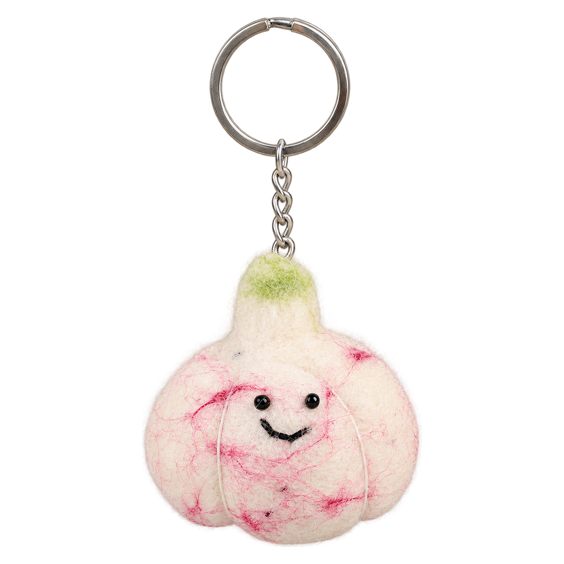 Gertie Garlic, felt keychain on a key ring
