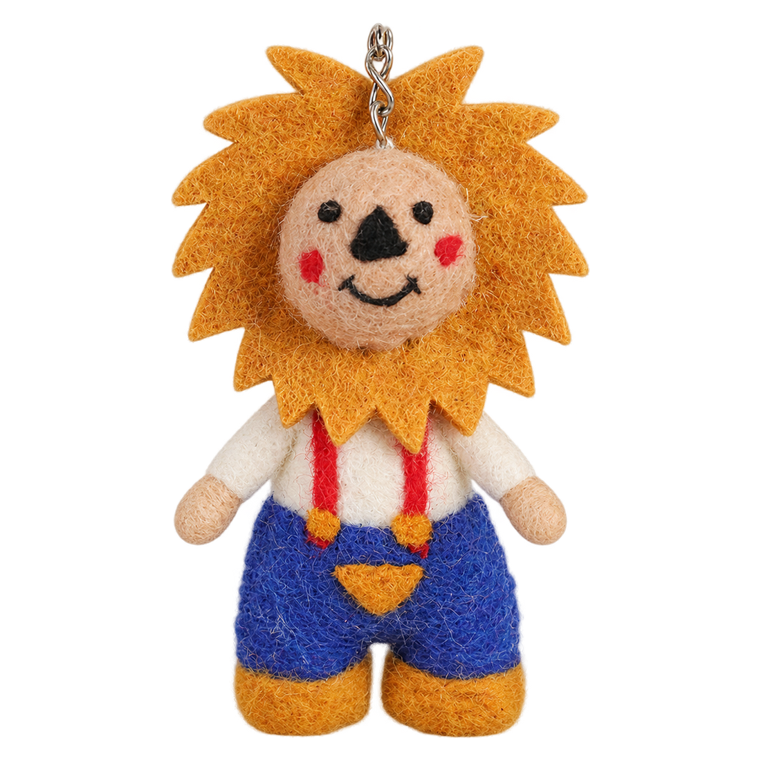 Dandy Lion, felt keychain on a key ring
