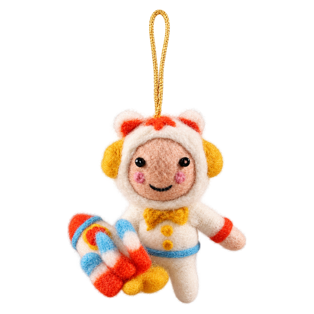 Juno the Astronaut, felt bag charm with a hanging loop