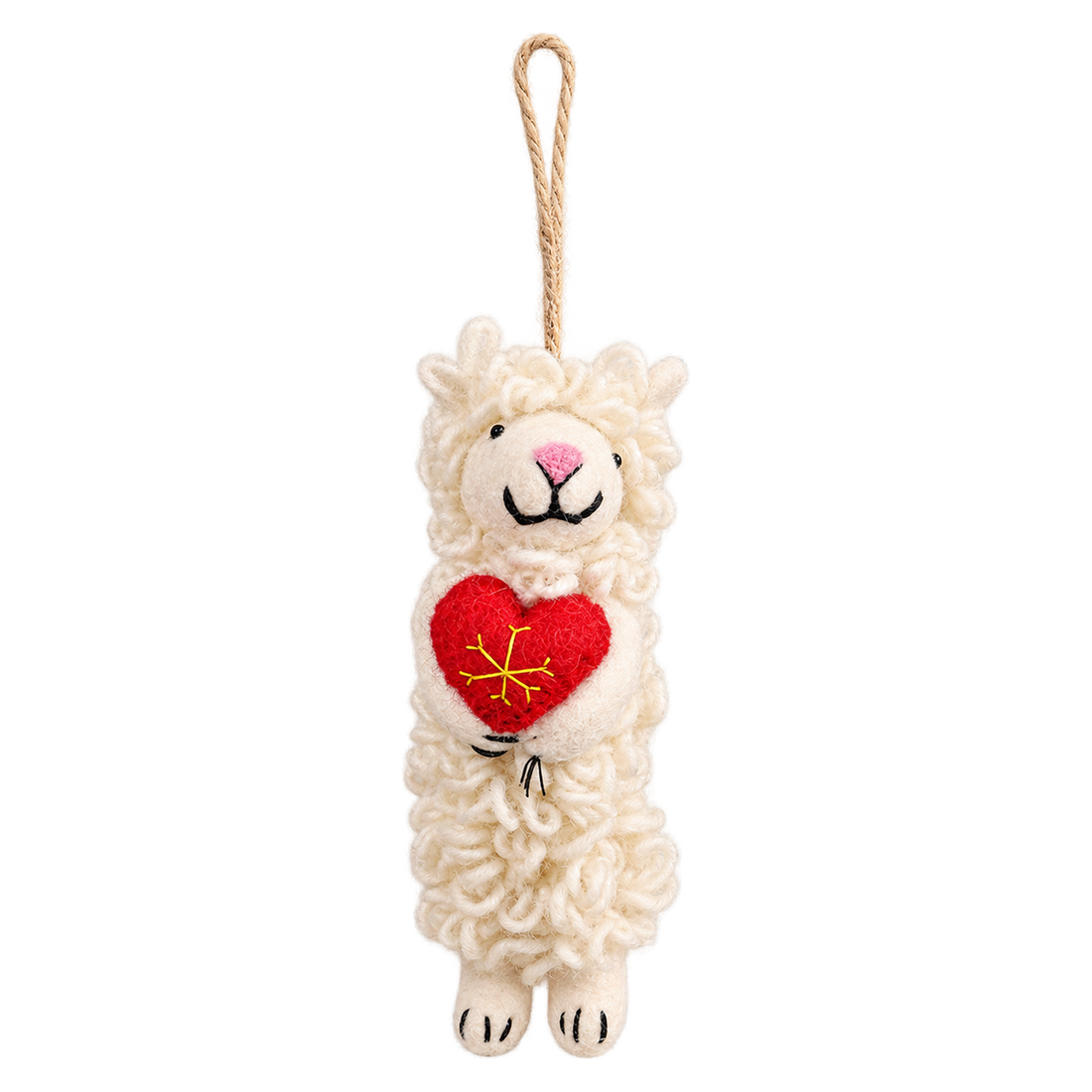 Starheart Sheep, felt hanging ornament with a hanging loop