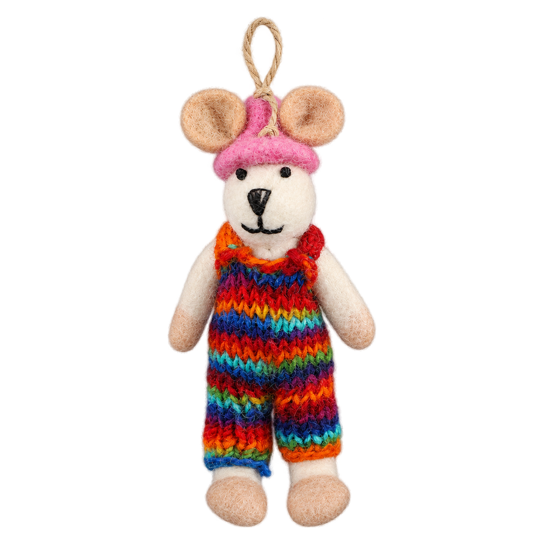 Painter Mouse, felt hanging ornament with a hanging loop