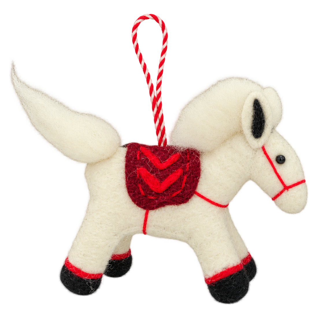 Pippin the Pony, felt hanging ornament with a hanging loop