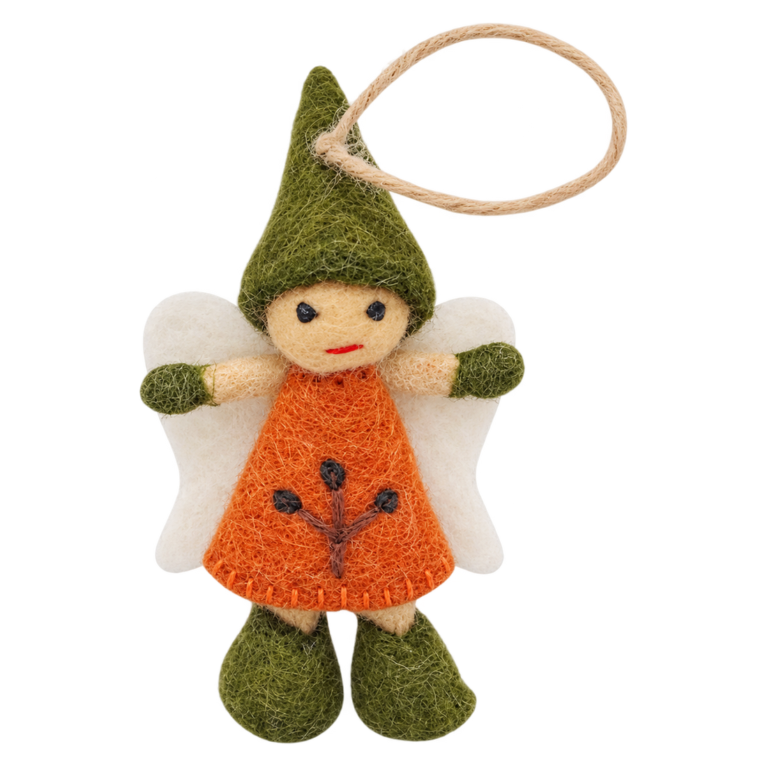 Tansy the Pixie, felt bag charm with a hanging loop