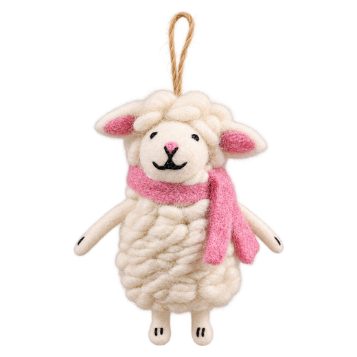 Coconut Ice Sheep – Ciondolo pecorella in feltro