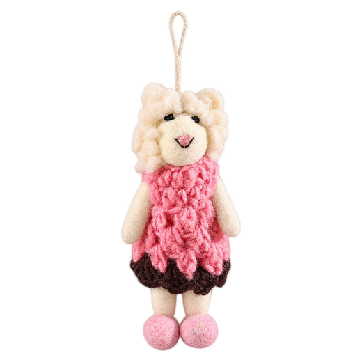 Party Frock Sheep with Pink Feet
