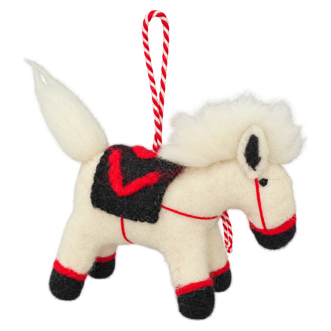 Lucky the Pony, felt hanging ornament with a hanging loop