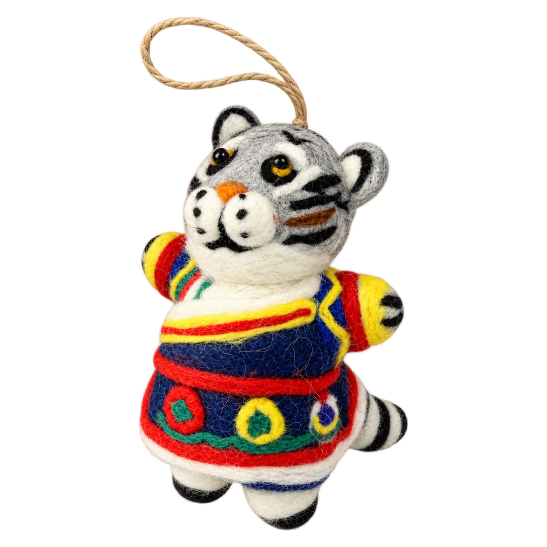 Manny the Manul, felt bag charm with a hanging loop