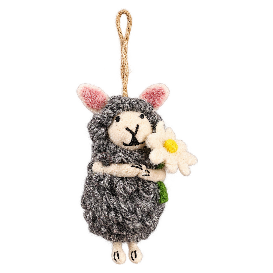 Oxeye Sheep, felt hanging ornament with a hanging loop