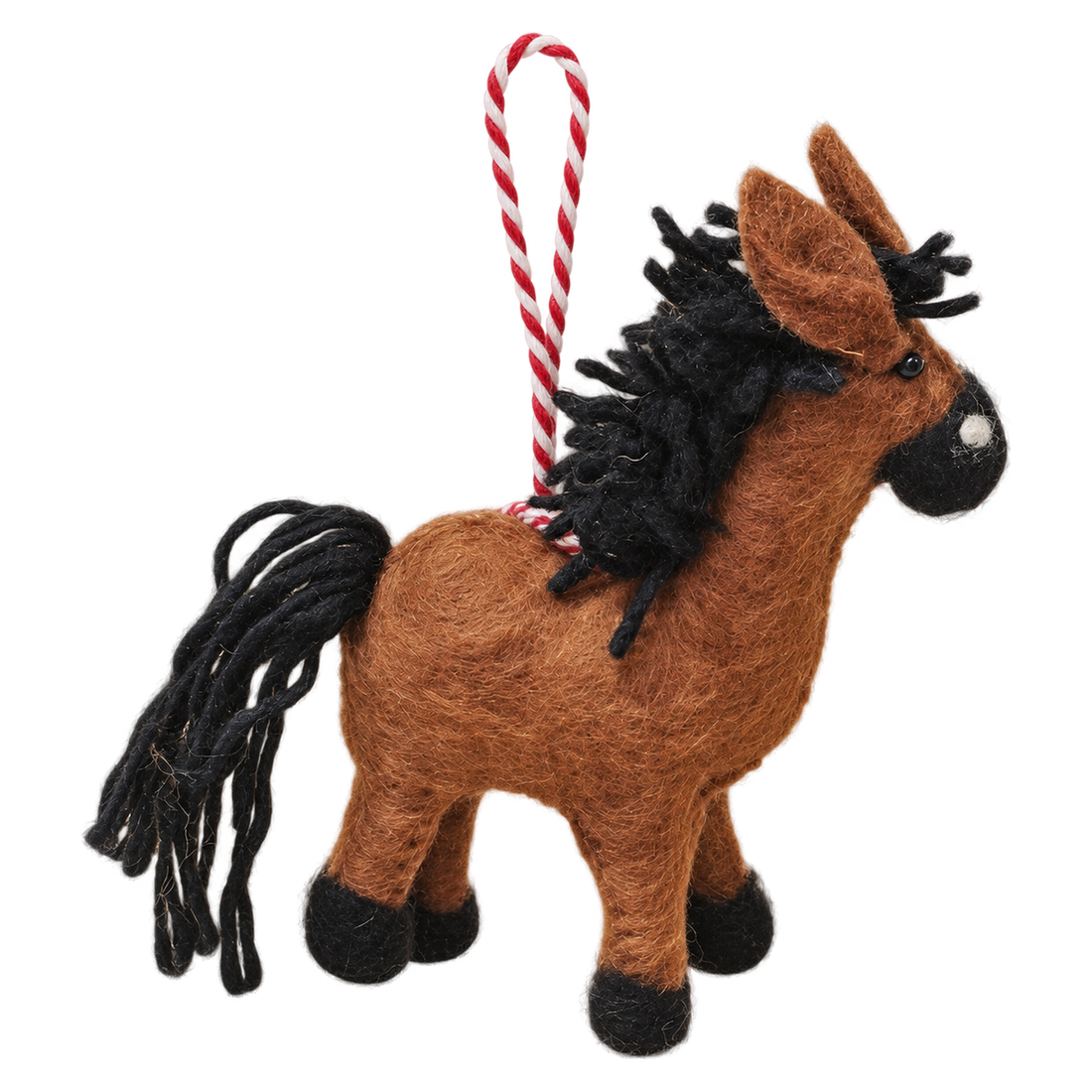 Treacle the Pony, felt hanging ornament with a hanging loop