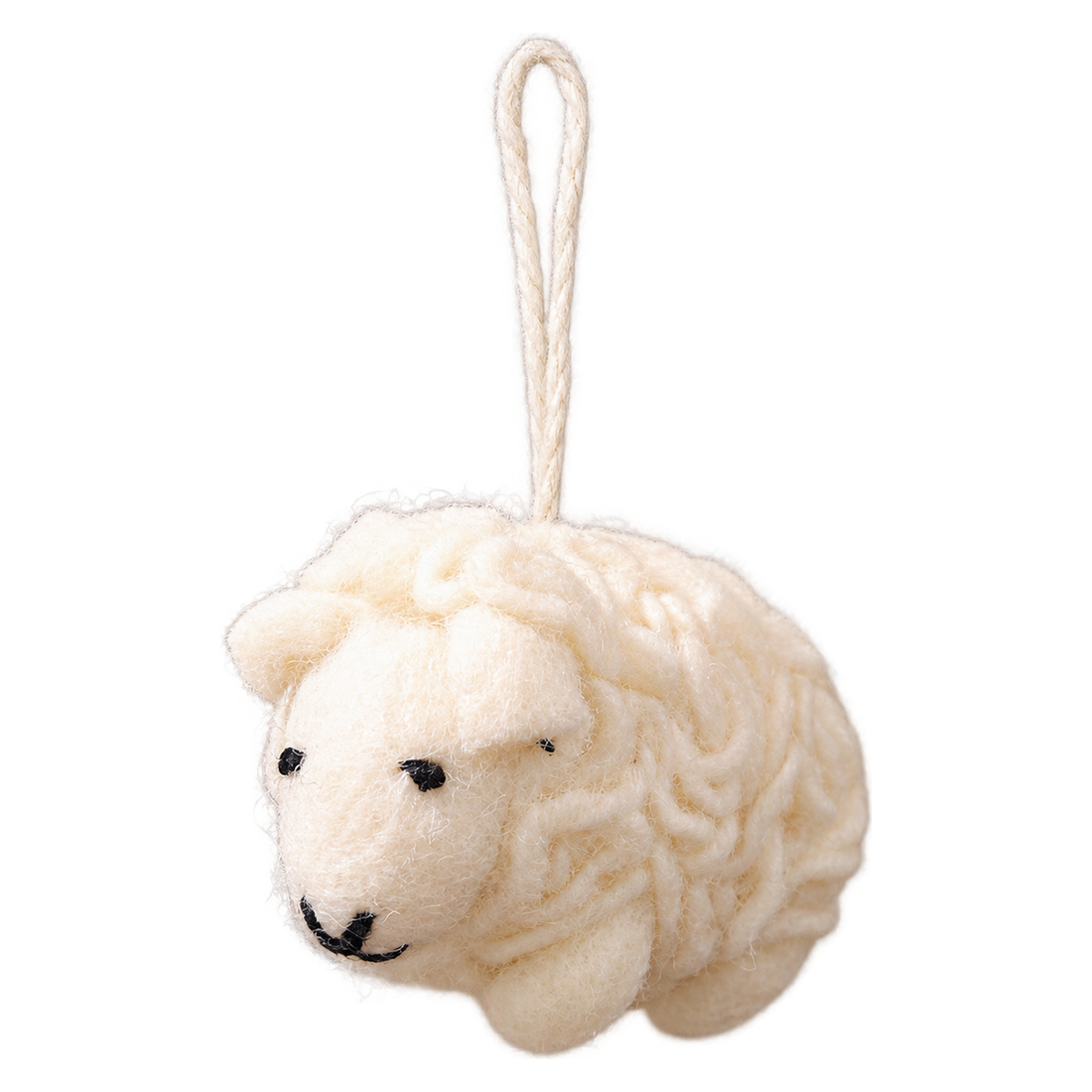 Pipsqueak Sheep, felt bag charm with a hanging loop