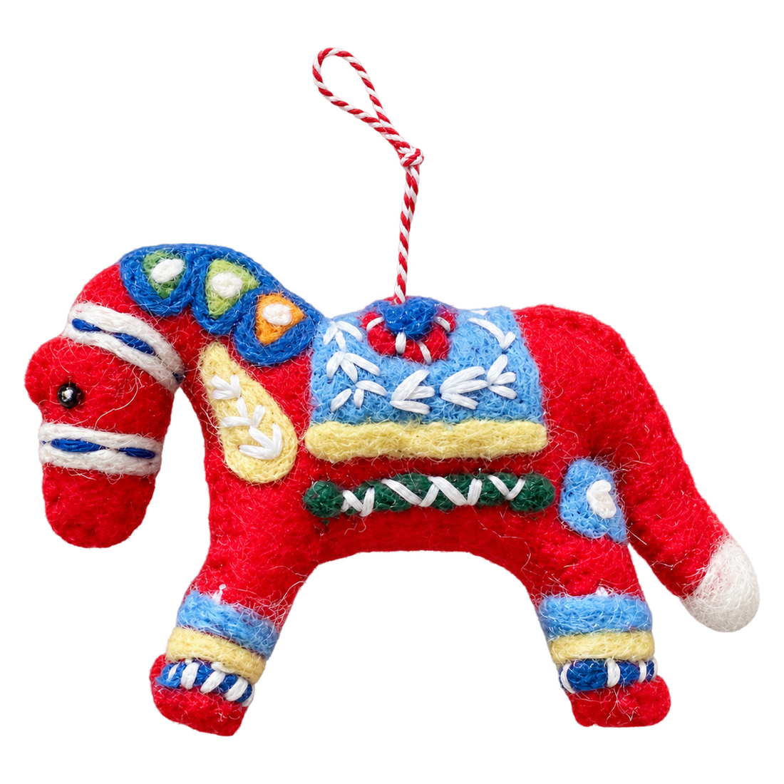 Paisley the Horse, felt hanging ornament with a hanging loop