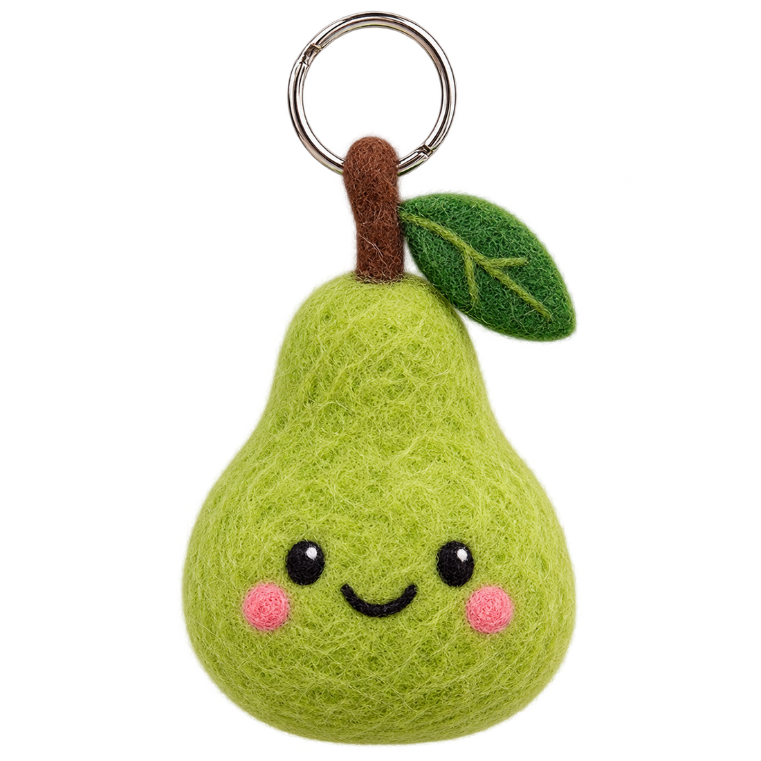 Perfect Pear, needle-felted wool charm