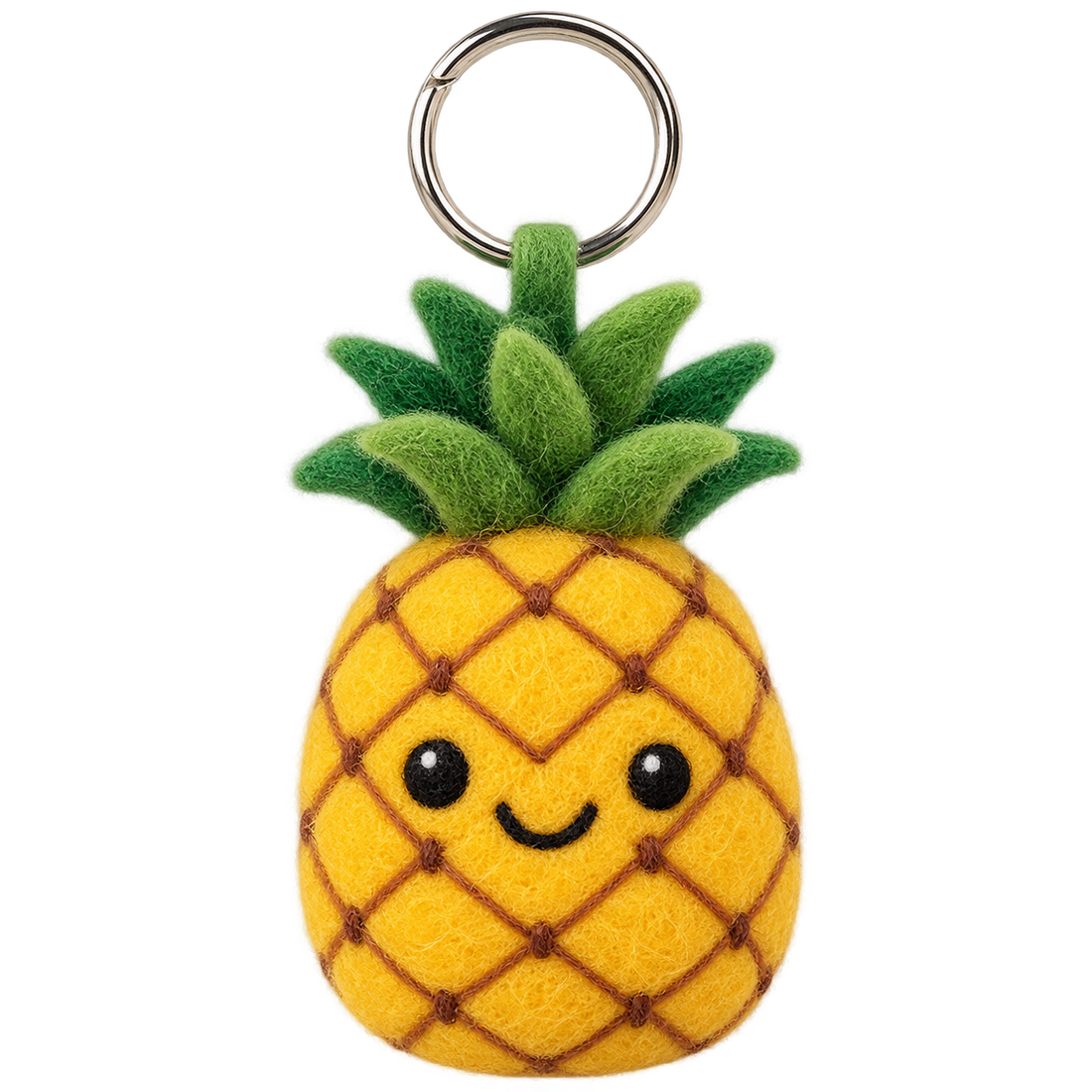 Pina the Pineapple, needle-felted wool charm